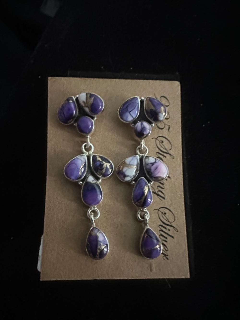 925 Sterling Silver Purple White TQ